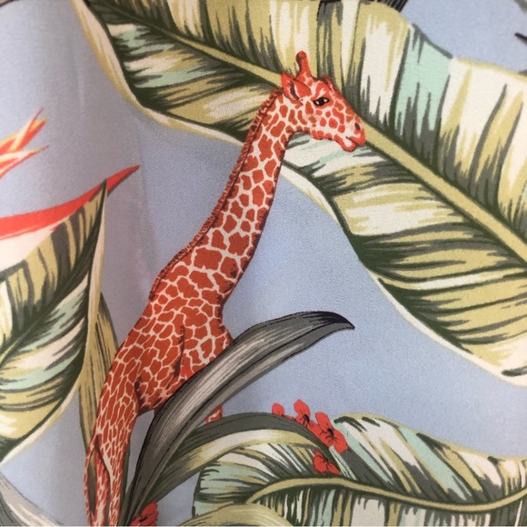Ann Taylor flowy jungle floral print top size S oversized tie sleeve EUC - Picture 8 of 10